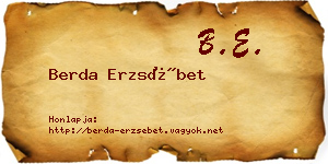 Berda Erzsébet névjegykártya